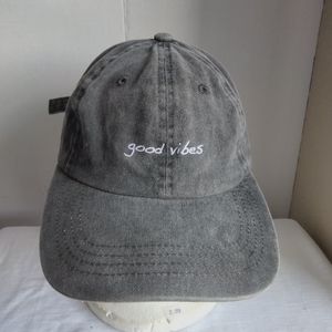 Nissi good vibes Hat - Baseball Cap - Faded Black Denim Look - One Size Fits